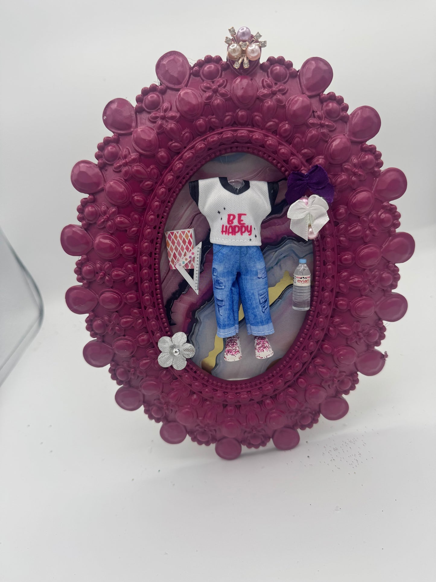 Girl Strong Shadow Wardrobe Up-Cycled Decor Frame