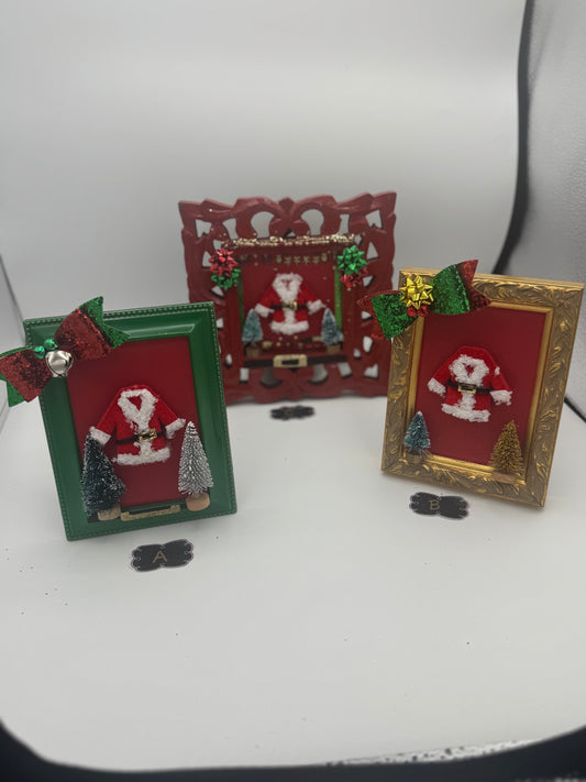 Framed Santa Suit Decor