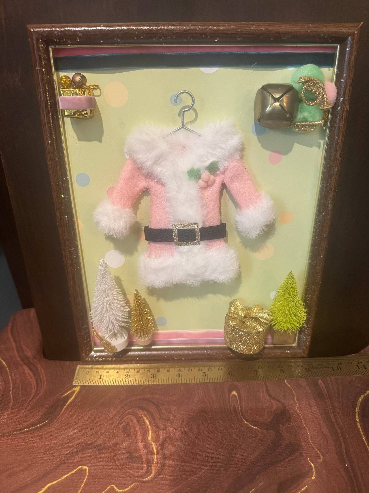 Framed Santa Suit Decor
